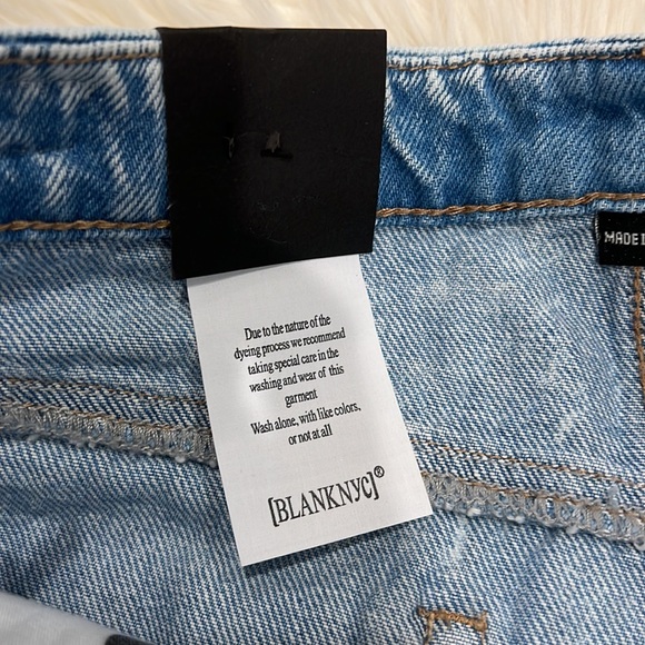 BLANK NYC Hi Rise Five Pocket Vegan Leather Fringe Cut Off Shorts - Picture 8 of 10